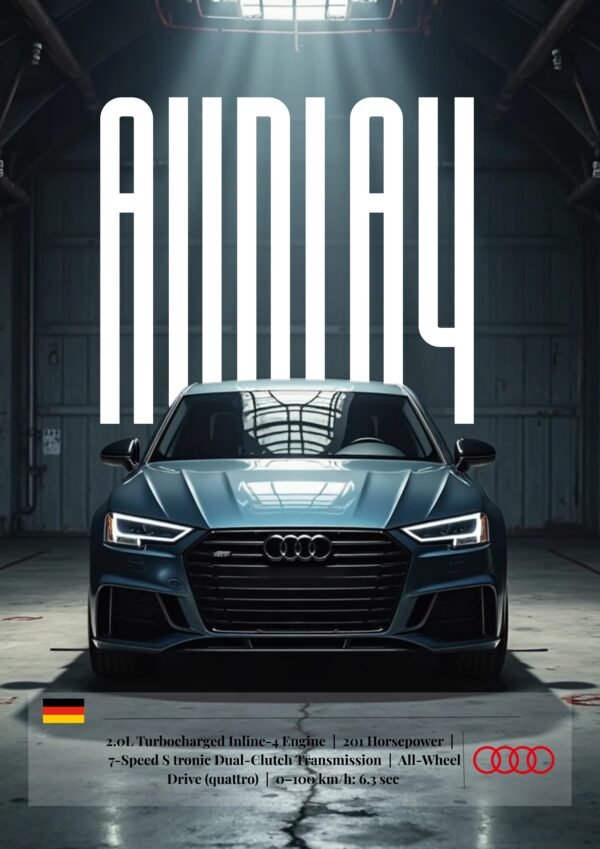 Audi A4 - Aesthetic Sports Car wall Posters 